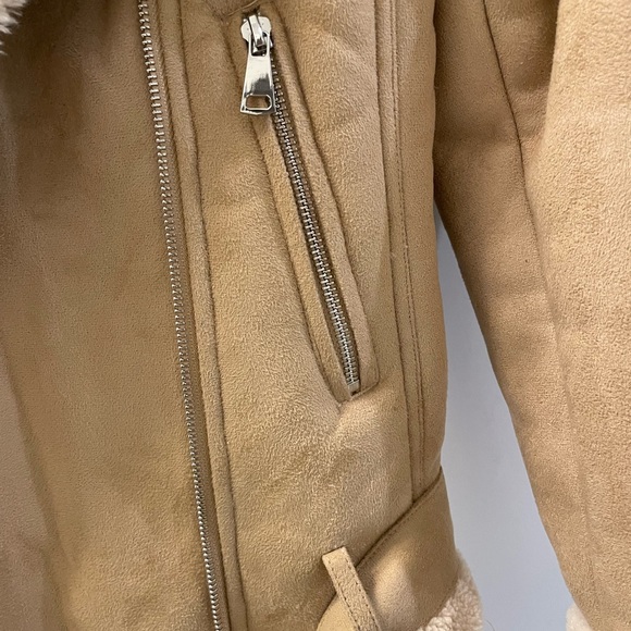 Garage Suede Shearling Oversized Aviator Jacket - Picture 5 of 6
